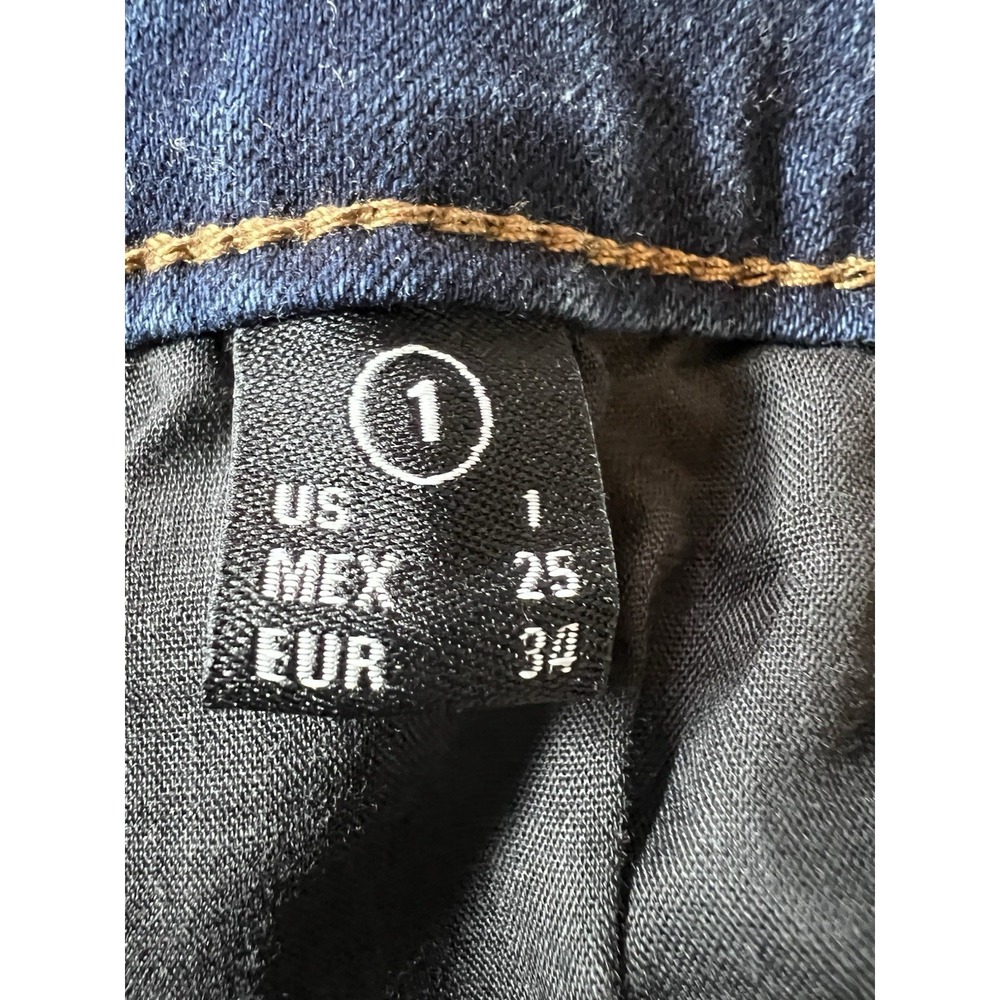 ENJEAN DENIM CO Y2K Skinny Jeans Sz 1 Dark Blue Booty Shaping Stretchy #F - Picture 7 of 12
